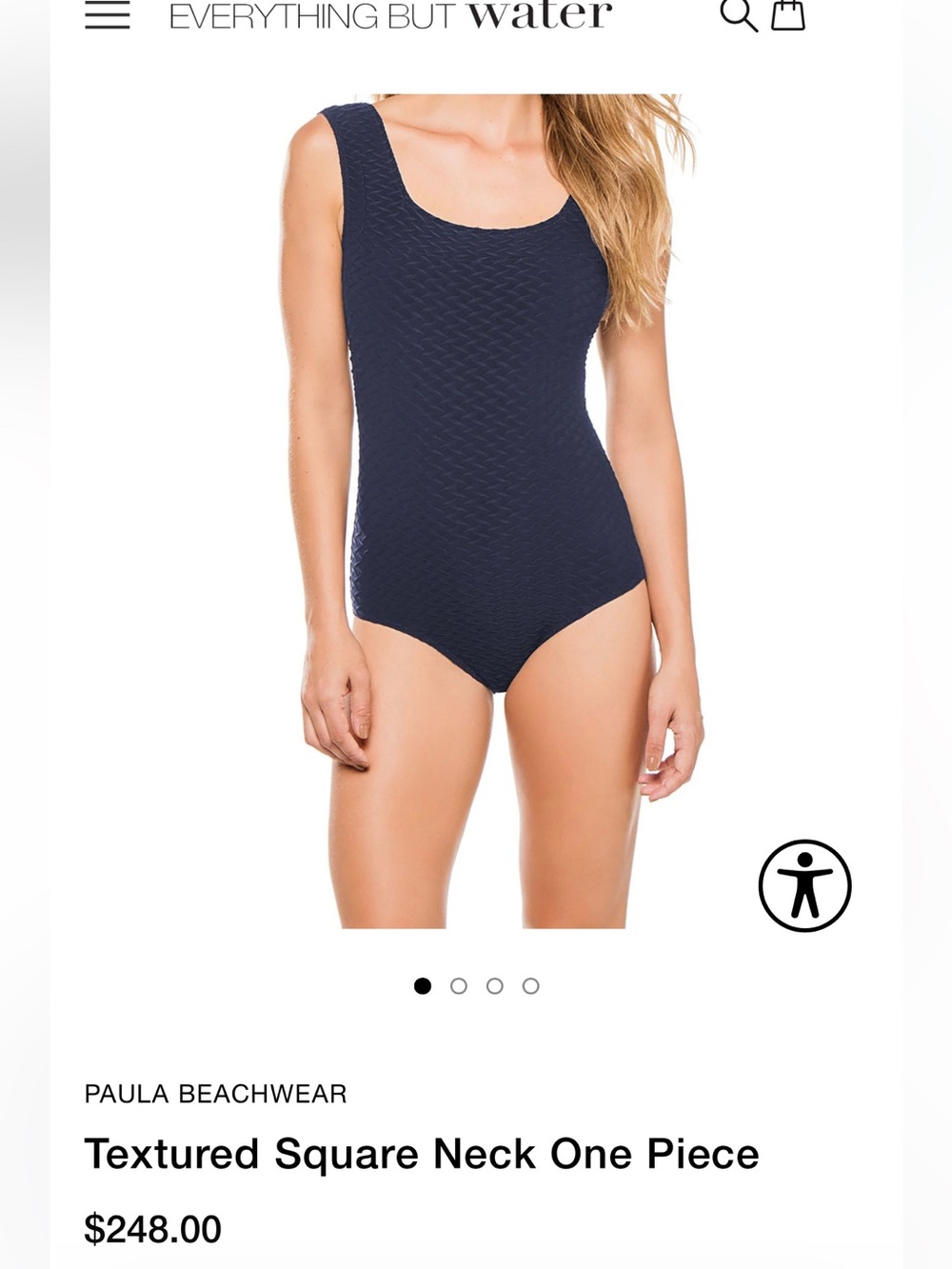 Paula Beachwear Textured Square Neck One Piece